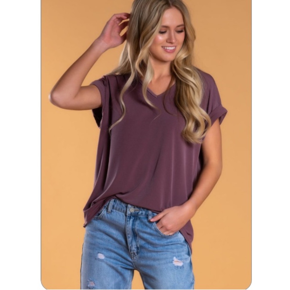 Brigitte Brianna Blouse Tee in Mauve